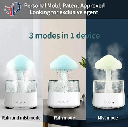 Satisfying Rain Drops Humidifier Rain Cloud USB Humidifier Water Drip Mushroom Rain Cloud Diffuser Water Drop Sound Aroma Lamp For Household