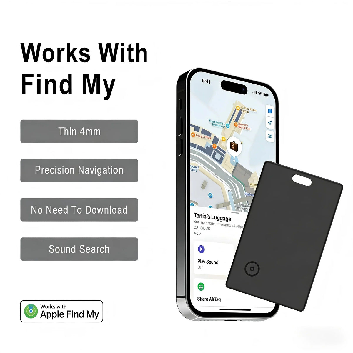 Slim Tracker Card for Android & iOS, Bluetooth Smart Finder