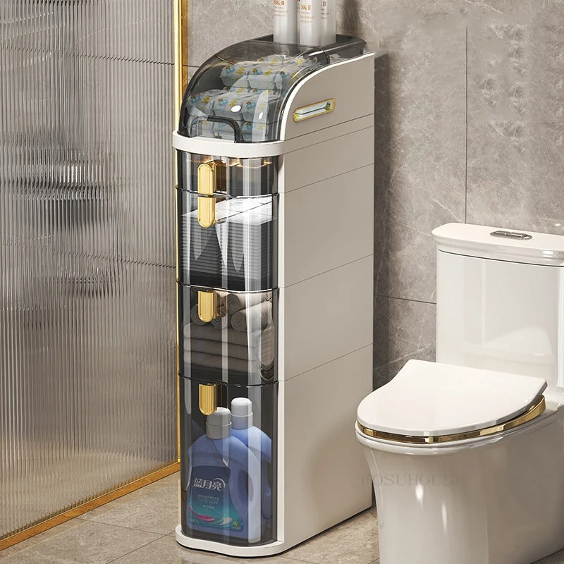 Bathroom Storage Cabinet Toilet Paper Storage Stand 98cm, Slim Storage Cabinet for Small Space