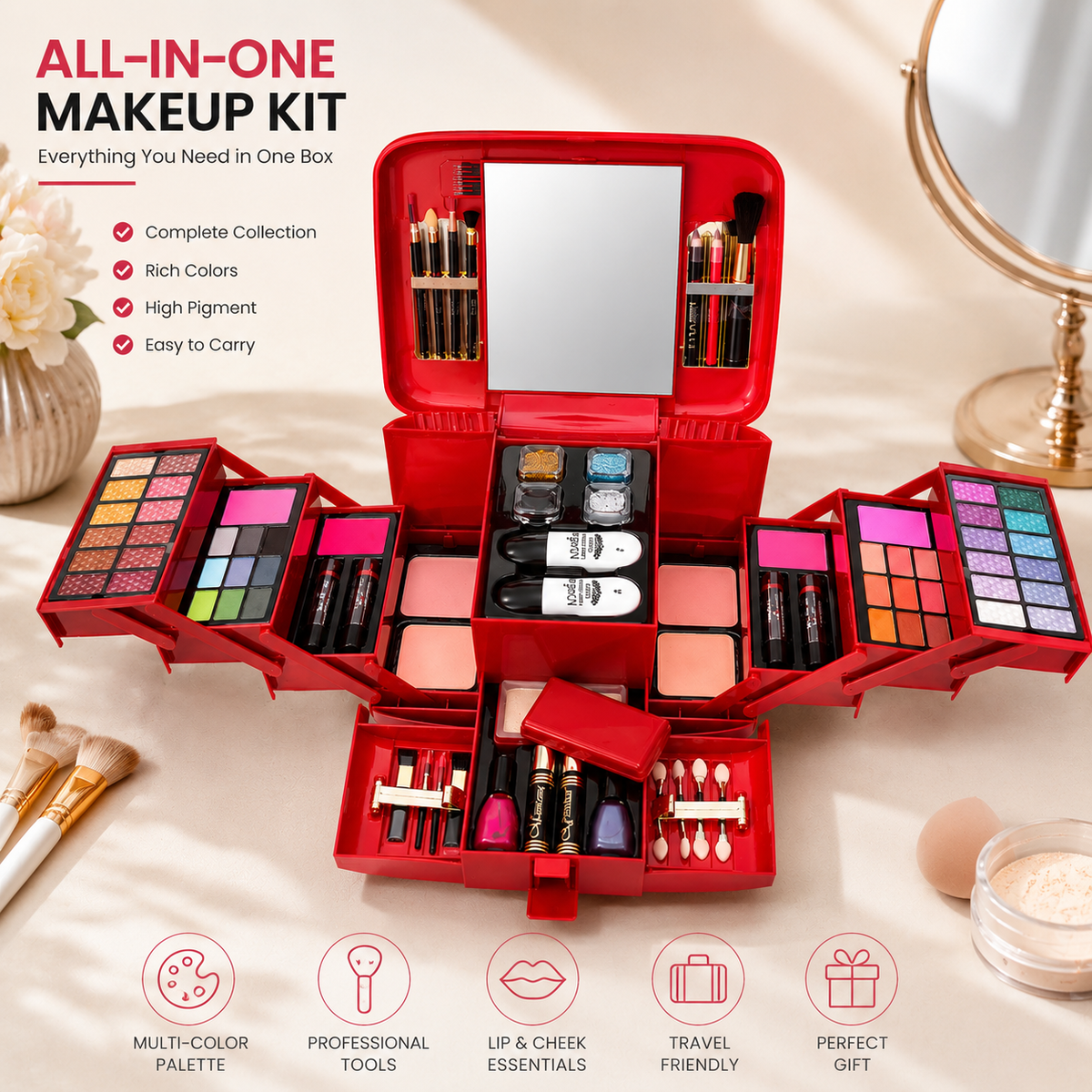 Cosmetics Gift Beauty Tool Kit Eye Shadow Palette Colorful Makeup Full Kit Professional Makeup Set