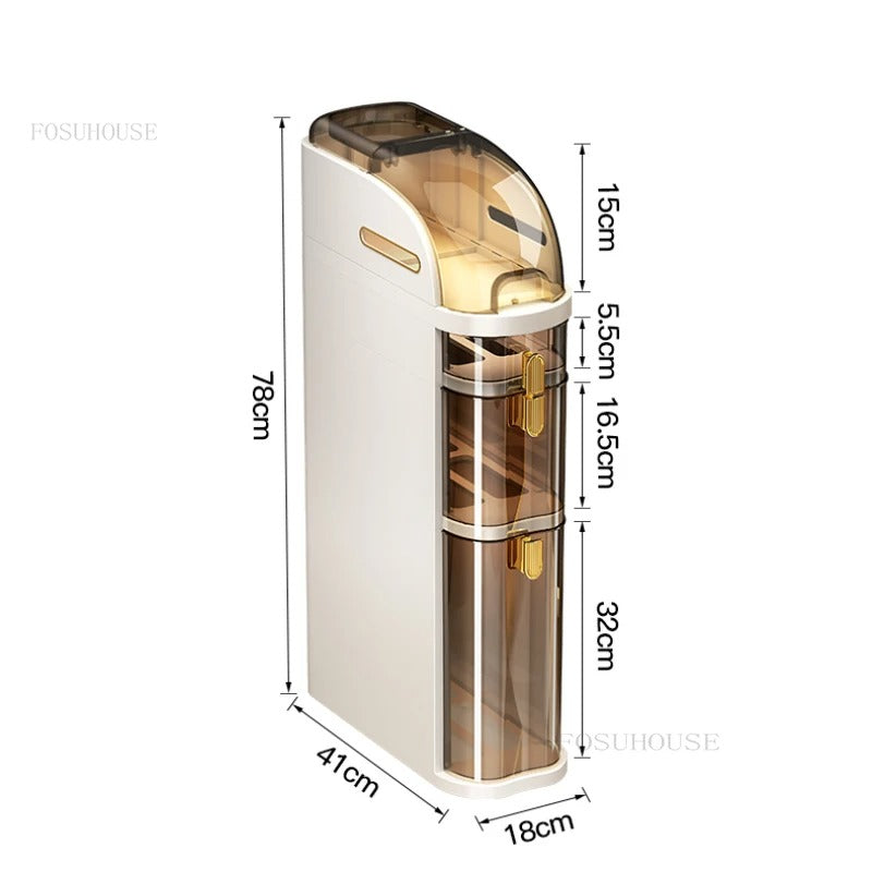 Bathroom Storage Cabinet Toilet Paper Storage Stand 98cm, Slim Storage Cabinet for Small Space